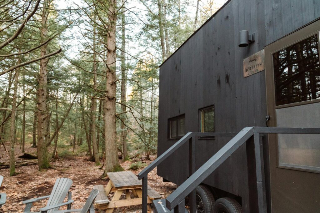modular home in the woods